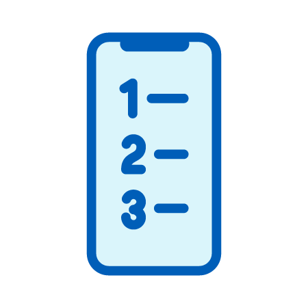 1-2-3 List on Mobile Phone Icon