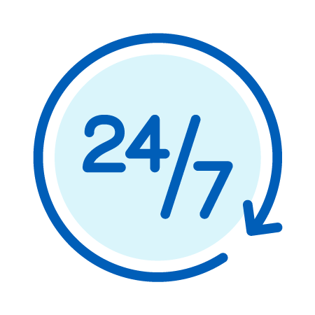 24/7 Availability Icon