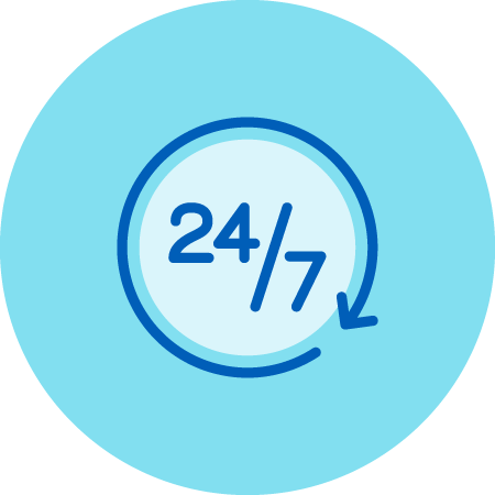 24/7 Availability Icon