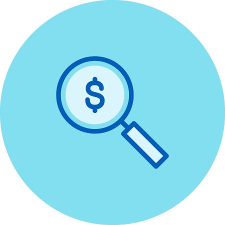 Magnifying Glass with Dollar Sign Icon