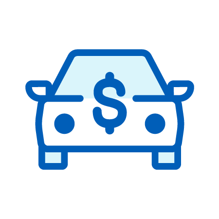 Car with Dollar Sign Icon