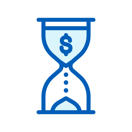Hour Glass with Sand Falling Icon
