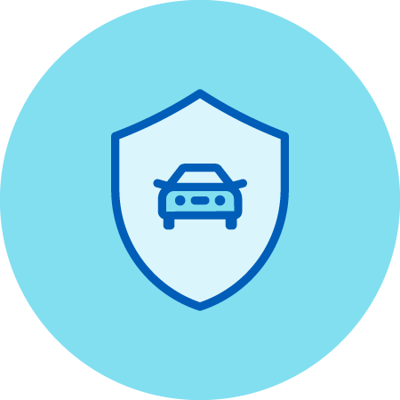 Car Emblem on Defense Shield Icon