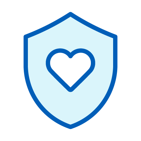 Heart Emblem on Defense Shield Icon