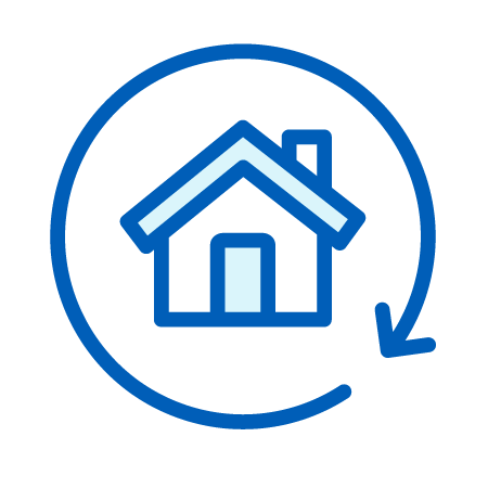 House Icon Inside a Redo Circle with Arrow