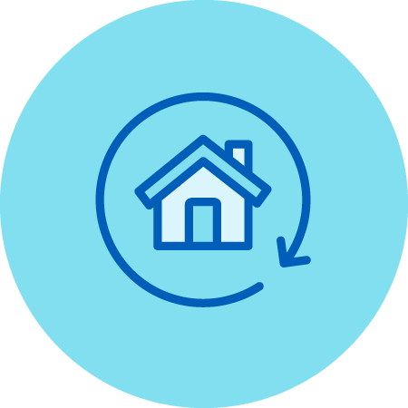House Icon Inside a Redo Circle with Arrow