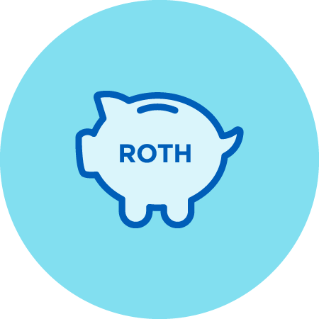 Piggy Bank with ROTH Written on It Icon