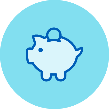 Piggy Bank with Coin Being Inserted Icon