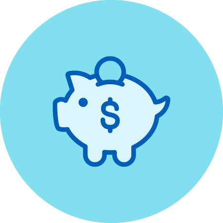 Piggy Bank with Dollar Sign on Side Icon
