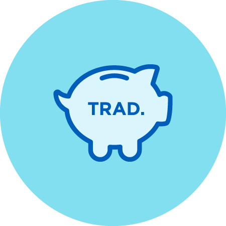 Piggy Bank with TRADITIONAL Written on It Icon