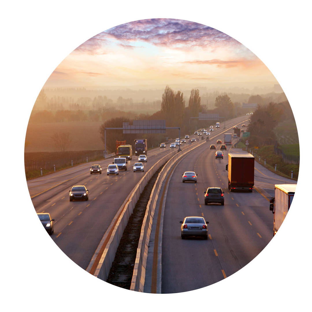 Traffic on the highway.